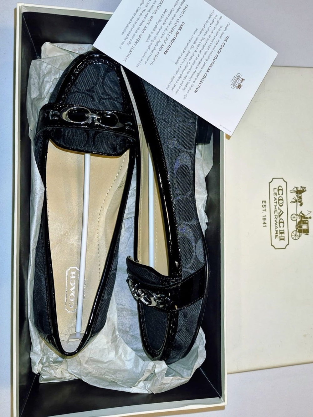Coach Black Signature Canvas Penny Loafers for Women size 8.5